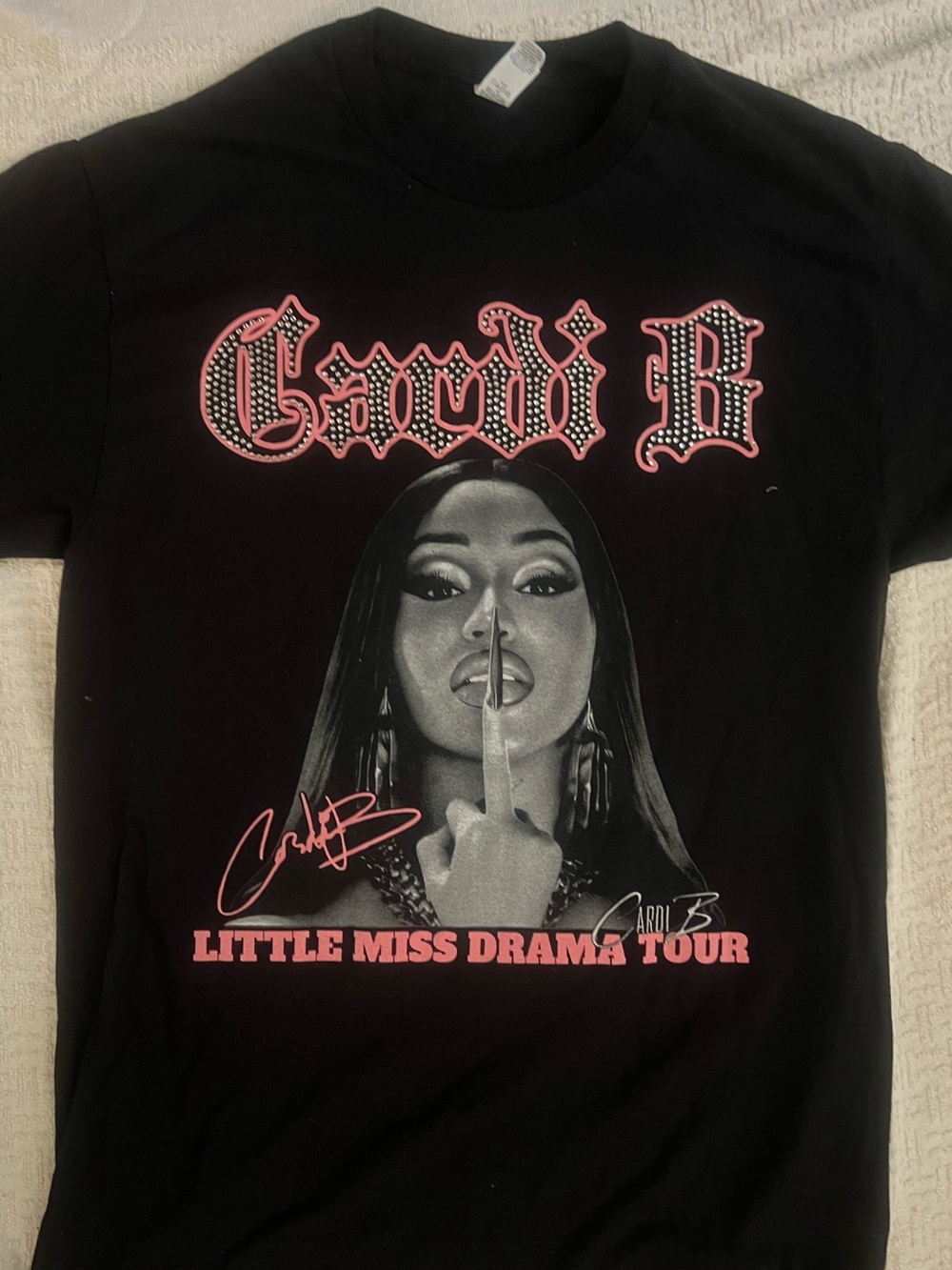 Cardi B Little Miss Drama Tour Tee W/ Blingy Rhinestones